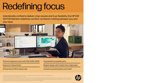 HP E-Series E24 G5 computer monitor 60.5 cm (23.8 HP E-Series E24 G5 computer monitor 60.5 cm (23.8